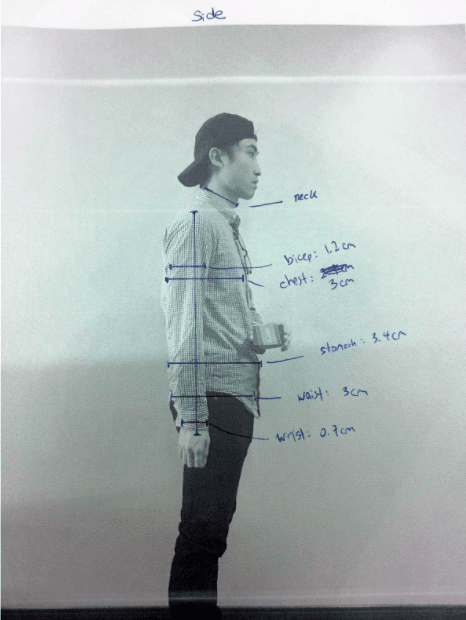 Side view measurement setup