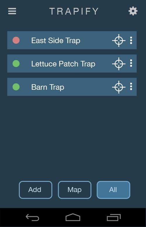 Mobile app — trap list